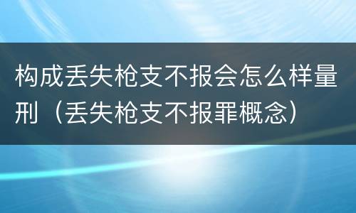 构成丢失枪支不报会怎么样量刑（丢失枪支不报罪概念）