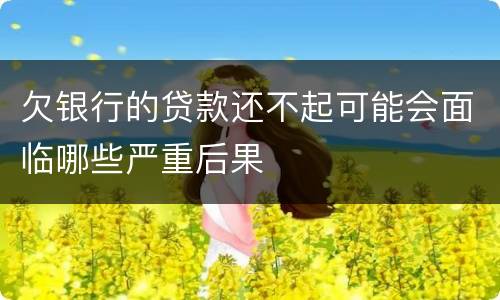 欠银行的贷款还不起可能会面临哪些严重后果