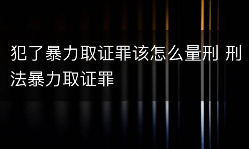 犯了暴力取证罪该怎么量刑 刑法暴力取证罪