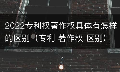 2022专利权著作权具体有怎样的区别（专利 著作权 区别）