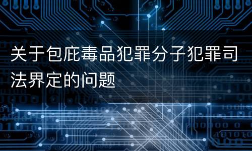 关于包庇毒品犯罪分子犯罪司法界定的问题