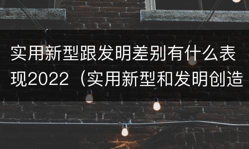 实用新型跟发明差别有什么表现2022（实用新型和发明创造）