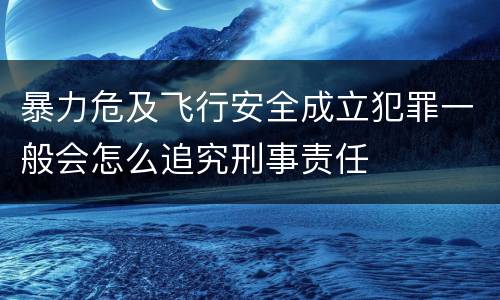 暴力危及飞行安全成立犯罪一般会怎么追究刑事责任