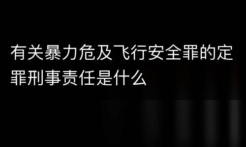 有关暴力危及飞行安全罪的定罪刑事责任是什么