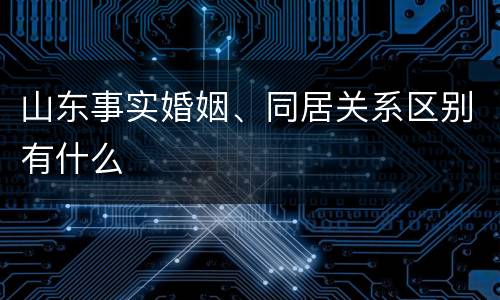 山东事实婚姻、同居关系区别有什么