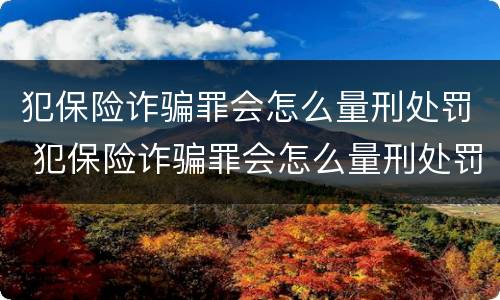 犯保险诈骗罪会怎么量刑处罚 犯保险诈骗罪会怎么量刑处罚吗