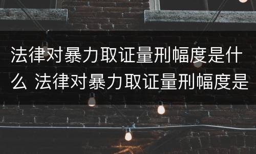 法律对暴力取证量刑幅度是什么 法律对暴力取证量刑幅度是什么规定