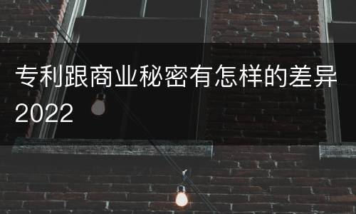 专利跟商业秘密有怎样的差异2022