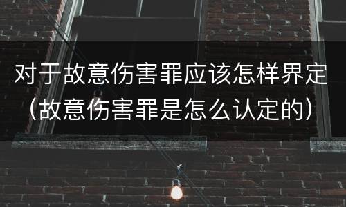 对于故意伤害罪应该怎样界定（故意伤害罪是怎么认定的）