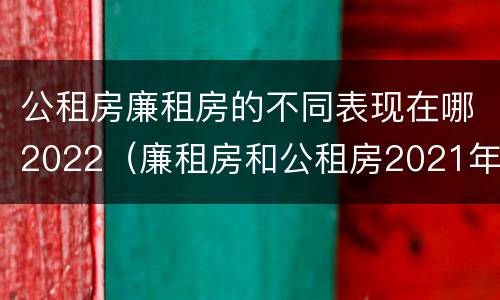 公租房廉租房的不同表现在哪2022（廉租房和公租房2021年最新通知）