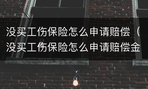 没买工伤保险怎么申请赔偿（没买工伤保险怎么申请赔偿金）