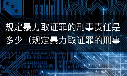 规定暴力取证罪的刑事责任是多少（规定暴力取证罪的刑事责任是多少年）