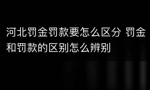 河北罚金罚款要怎么区分 罚金和罚款的区别怎么辨别