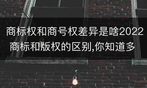 商标权和商号权差异是啥2022 商标和版权的区别,你知道多少?