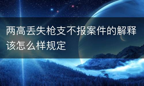 两高丢失枪支不报案件的解释该怎么样规定