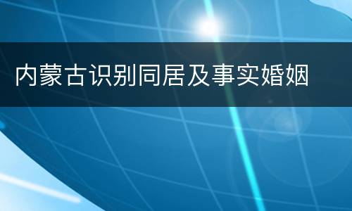 内蒙古识别同居及事实婚姻