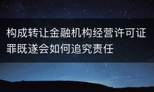 构成转让金融机构经营许可证罪既遂会如何追究责任