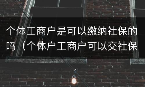 个体工商户是可以缴纳社保的吗（个体户工商户可以交社保吗）