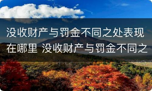 没收财产与罚金不同之处表现在哪里 没收财产与罚金不同之处表现在哪里呢