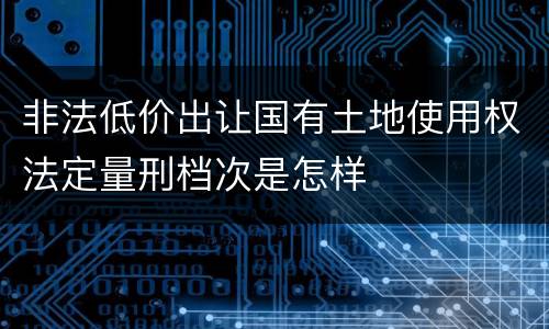 非法低价出让国有土地使用权法定量刑档次是怎样