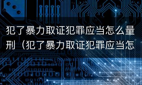 犯了暴力取证犯罪应当怎么量刑（犯了暴力取证犯罪应当怎么量刑呢）