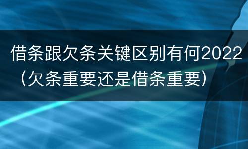 借条跟欠条关键区别有何2022（欠条重要还是借条重要）